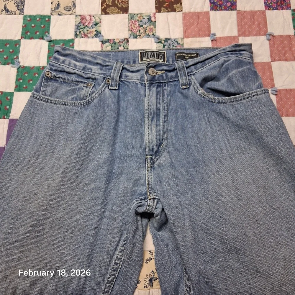Y2K Levi 559 Relaxed Straight 32x32 Blue Stone Wash Jeans Mens‎